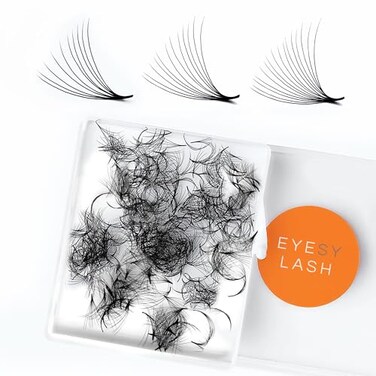 Eyesy Lash 500 Promade Fans Volume Premade Lash Fans for Eyelash Extensions Pointy Base Handmade Loose Pre Made Eyelashes Middle Stem Soft and Lightweight 10D 003 CC 11mm