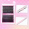 FADLASH Lash Extension DIY Kit Volume Fluffy Lash Clusters D Curl Cluster Lashes with Lash Bond and Seal Lash Tweezers for DIY Eyelash Extension at Home for Self UseKit 80D100D007D1218MIX