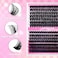FADLASH Lash Extension DIY Kit Volume Fluffy Lash Clusters D Curl Cluster Lashes with Lash Bond and Seal Lash Tweezers for DIY Eyelash Extension at Home for Self UseKit 80D100D007D1218MIX