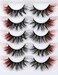 Kiromiro False Eyelashes Volume Mink Lashes Wispy Colored Lashes Black with Red Ends Strip Lashes Pack by Red