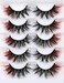 Kiromiro False Eyelashes Volume Mink Lashes Wispy Colored Lashes Black with Red Ends Strip Lashes Pack by Red
