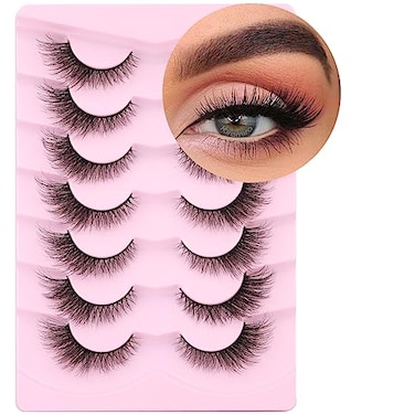 Kiromiro False Lashes Natural Look Faux Mink Eyelashes Wispy Fox Eye Lashes That Look Like Extensions 3D Mink Lashes Natural Strip Lashes Pack 7 Pairs