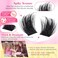 FANXITON 3D Volume Lash Clusters with Spiky 1218mm Long Lash Extension Wispy Eyelash Clusters Fluffy DIY Eyelash Extensions for Dramatic Salon Look at Home