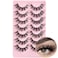 FARRED Cat Eye Lashes Natural Wispy Eyelashes Fluffy False Lash Strips Short Cateye Fake Eyelash 14mm Full Strip Lashes Pack 7 Pairs Pestaas Sets for MUA and Beginners Daily Makeup