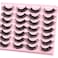 FARRED Natural Lashes Short Eyelashes Wispy False Mink Lash Pack 14 Pair Fluffy Cat Eye Strip Eyelash that Looks Like Extensions Small Fake Lashes for MUA and Beginners Daily Makeup F14 815mm