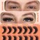 Focipeysa Fluffy Volume False Eyelash Cat Eye Lashes Thick Fake Eyelashes Dramatic Faux Mink Eyelash 9D Eyelashes 16mm Eyelashes Pack 7 Pairs Lash Pack