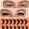 Focipeysa Fluffy Volume False Eyelash Cat Eye Lashes Thick Fake Eyelashes Dramatic Faux Mink Eyelash 9D Eyelashes 16mm Eyelashes Pack 7 Pairs Lash Pack