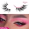 Kiromiro Half Lashes Fox Eye Faux Mink Lashes Wispy Eyelashes Cat Eye 20mm Fake Lashes Spiky Strip Eyelashes Pack 7 Pairs