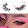 Kiromiro Half Lashes Fox Eye Faux Mink Lashes Wispy Eyelashes Cat Eye 20mm Fake Lashes Spiky Strip Eyelashes Pack 7 Pairs