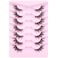 Kiromiro Half Lashes Fox Eye Faux Mink Lashes Wispy Eyelashes Cat Eye 20mm Fake Lashes Spiky Strip Eyelashes Pack 7 Pairs