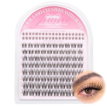 JIMIRE Venus Lash Clusters with Bottom Lashes Natural Look Wispy 1016MM Eyelash Clusters DCurly Cluster Eyelash Extensions 112Pcs DIY Lash Extension Invisible Band Lashes Clusters