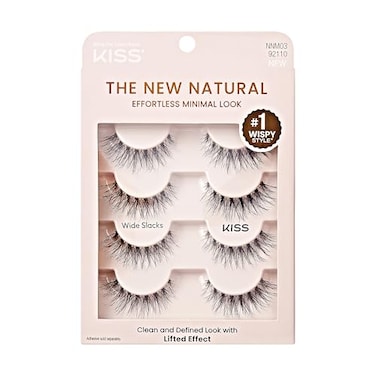 KISS Kiss The New Natural False Eyelashes Wide Slacks 12mm Includes 4 Pairs Of Lashes Easy to Apply Reusable Lash Clusters