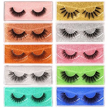 LANFLOWER Lanflower Lashes False Eyelashes Natural Look 3D Faux Mink Eyelashes Pack 10 Styles Russian Strip Lashes