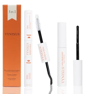 VYNIXUS Lash Bond and Seal Waterproof 3IN1 Lash Remover for Lash Extensions Lash Glue for Eyelash Clusters DIY Eyelash Extension Remover Lash Cluster Glue Kit Eyelash Remover 15ml Black