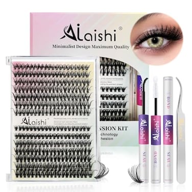 AILAISHI Lash Clusters Kit DIY Cluster Eyelash Extensions 916mm 30D40D 280pcs D Curl Natural Volume Lashes with Lash Bond and Seal TweezersWaterproof Fake Cat Eye Wispy Individual Clusters16MIX11S