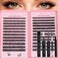 WIGICD Lash Clusters Kit Eyelash Clusters Individual Lash Extension Kit Pcs D Curl Fluffy Wispy False Eyelashes Extensions Thin Band with Bond Seal Tweezers Brush Removers 30D40D KIT 916mm