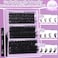 FOINEMYED Lash Extension Kit 1424mm Lash Clusters Kit 60D80D100D Thick Volume Eyelash Extension Kit D Curly DIY Individual Lashes 3 Style Lashes with Waterproof Lash Bond and Seal and Tweezers