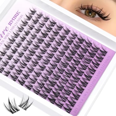 JIMIRE Manga Lash Clusters Natural Eyelash Clusters C Curly 1014MM Fairy Cluster Eyelash Extensions with Spikes 110Pcs Wispy Individual Lashes Clusters DIY Natural Eyelashes Clusters at Home