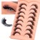 zanlufly Mink Lashes Cat Eye False Lashes Fox Eye False Eyelashes Lashes Natural DCurly Volume Fake Eyelashes Soft Handmade Lashes that Look Like Extensions Lashes Pack