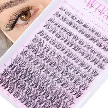 wtvane Natural Lash Clusters Venus Wispy Cluster Eyelash Extensions Invisible Thin Band Eyelash Cluster 816mm DIY Lash Extensions with Clear Band Individual Lashes Clusters Natural Look by WTVANE