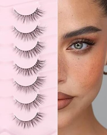 Onlyall Lashes Mink False Eyelashes Natural Wispy Lashes Soft Faux Mink Lashes Fluffy False Lashes DK77