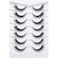 Pooplunch False Eyelashes Invisible Band Cat Eye Look Natural Wispy Lashes Extension Volume Short Fake Eyelashes Faux Mink Lash Strips 7 Pairs Pack