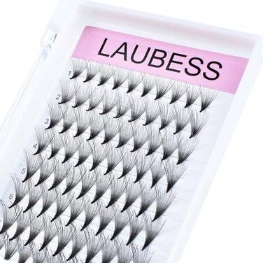LAUBESS Premade Lash Fans 20D Mixed Lash Extension D Curl Pointed Base Premade Fans Eyelash Extensions Middle Stem Pre Fanned Volume Lash Extensions 20D007D916mm