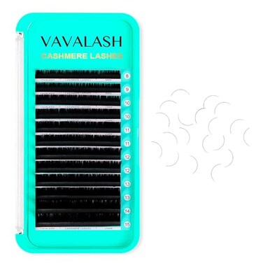 VAVALASH Cashmere Lashes Premium Volume Eyelash Extensions 820MM Individual Silk Lashes Soft Super Matte Black Professional Extension Tray Supplies 007CC815MM