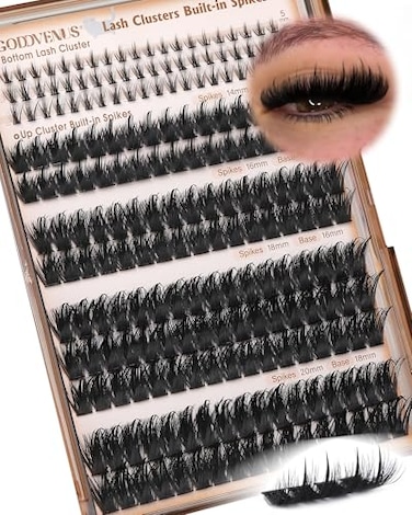 Goddvenus Volume Manga Lash Clusters With Spikes Wispy Cluster Eyelash Extensions Fluffy Anime Eyelashes Clusters with Bottom Lashes Clusters Fairy Individual Lash Extension D Curve 1218mm 213 pieces