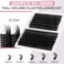 Vznffur Fluffy Lash Extension Kit 280Pcs Thick Eyelash Extension Kit 80D 100D Mix 1018mm Volume Cluster Lashes with Bond and Seal Tweezers Cluster Remover