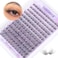 LANFLOWER Wispy Lash Clusters Natural Eyelash Clusters C Curved Individual Lashes 1016mm Cluster Eyelash Extensions Soft Lash Extension DIY at Home Cluster Lashes by Lanflower