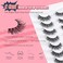 Siligli Wispy Lashes False Eyelashes Natural 16mm Fluffy Eyelashes Strip Lashes Pack 3D Volume Lashes 01MM Extra Thin Cotton Band Fake Eyelashes Soft Full Lashes C Curl Lashes Pack 7 Pair