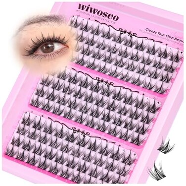 wiwoseo Manga Lash Clusters Fairy Eyelash Cluster Eyelash Extensions Clusters Lashes CC Curly Natural Lash Clusters Spiky Individual Lashes Wispy Cluster Lashes for Beginners DIY at Home 1014MM