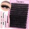 Yawamica Fluffier Lash Clusters Kit with Remover Wispy Cluster Eyelash Extensions 1220mm Eyelash Clusters 200D Volume Lash Extension Kit D Curly Cluster Lashes with Bond and Seal Remover Tweezers
