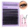 Yawamica Yawmaica Lash Clusters Kit with Bottom Lashes Wispy Eyelash Extension Kit 200D Volume Eyelash Clusters 1220mm D Curly Individual Lashes DIY Lash Extension Kit with Lash Bond and Seal Lash Twe