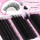 YIDUO Volume Lash Clusters Kit 255Pcs Wispy Individuals Eyelash Extension Kit 3 Styles Thick Clusters Lashes Extensions Kit with Bond and Seal Tweezers Removers Eyelash Eyebrow Brush