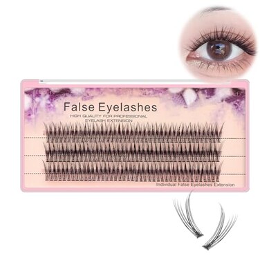 Bodermincer 120pcs 8mm10mm12mm14mm16mm to Choose Fish Tail Design 01 C Curl 3D Individual Mink False Eyelashes Extension Soft Black Fake False Eye Lashes 8mm