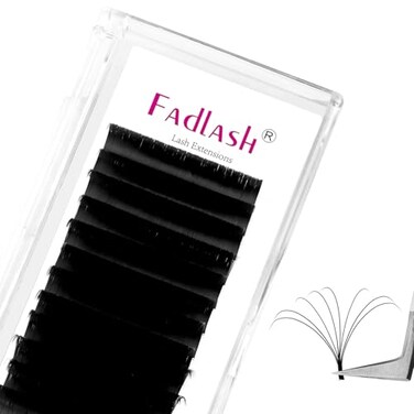 FADLASH Easy Fan Lash Extensions D Curl 007 Volume Eyelash Extensions 814mm Mixed Lash Trays 2D10D Self Fanning Lash Extensions Soft Individual Lashes 007D 814mm Mix