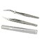 Qeelasee 2 Pieces Vetus Eyelash Tweezers Fine Point High Precision Stainless Steel Tweezers with Suprior Case
