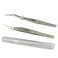 Qeelasee 2 Pieces Vetus Eyelash Tweezers Fine Point High Precision Stainless Steel Tweezers with Suprior Case