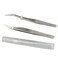 Qeelasee 2 Pieces Vetus Eyelash Tweezers Fine Point High Precision Stainless Steel Tweezers with Suprior Case
