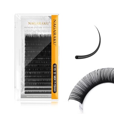 NAGARAKU Eyelash Extensions Classic J B C D N LC LD L DD CC LB Curl 003020 Thickness 517mm Matte Black Individual Lashes Professional Supplies for Lash Techs 015D 715mm Mix