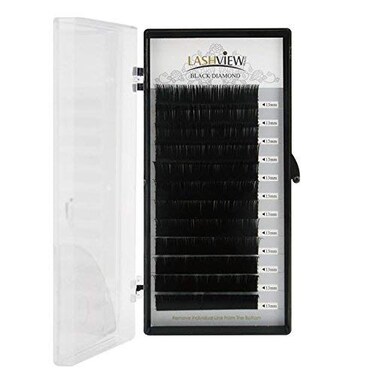 LASHVIEW Lashview 020mm Ellipse Flat False Eyelash Extensions Extremely Soft Applicationfriendly Lashes C Curl 13mm