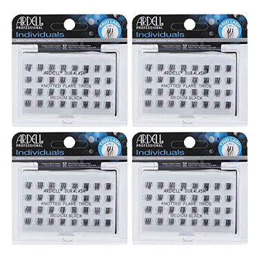 Ardell False Eyelashes Individual Lashes Trios Medium Black Reusable DIY Lash Clusters Eyelash Extensions 4 Pack