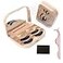 YiQiYi 3 Layer Eyelash Storage Case with Mirror Make Up Storage Box False Lash Organizer and Storage Cosmetic Case EmptyTravel Eyelash Packing BoxGold