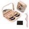 YiQiYi 3 Layer Eyelash Storage Case with Mirror Make Up Storage Box False Lash Organizer and Storage Cosmetic Case EmptyTravel Eyelash Packing BoxGold