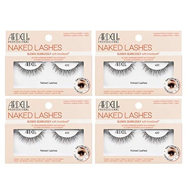 Ardell Naked Lashes 420 Lightweight Natural Look False Eyelashes Seamless Blend Strip Lashes with Invisiband 4 Pairs