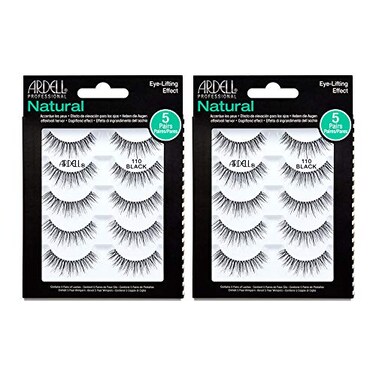Ardell False Eyelashes 110 Black EyeLifting Effect Eye Makeup Natural Look Strip Lashes 5 Pairs 2 Pack