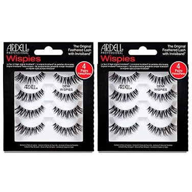 Ardell Demi Wispies False Eyelashes Black Full Volume Wispy Lashes Reusable Strip Natural Look Eye Makeup Enhancement 2 Pack