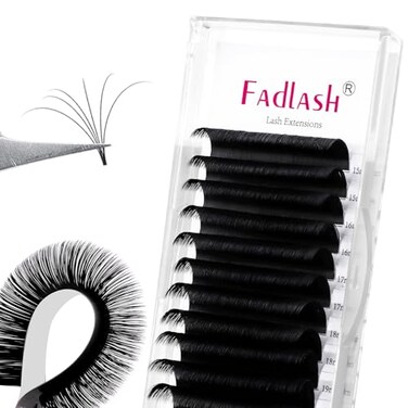 FADLASH Eyelash Extensions D Curl 007 1520mm Mixed Tray Easy Fan Lash Extensions Volume Lashes 2D10D Self Fanning Lash Extensions 007D 1520mm Mix